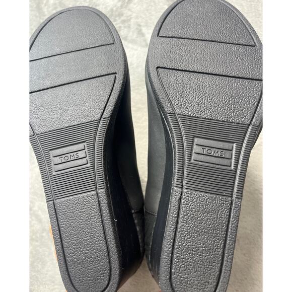 TOMS 10016061 Women's Kelsey Black Zebra Shimmer Wedge Heels Bootie Boots Size 8 - Picture 7 of 8